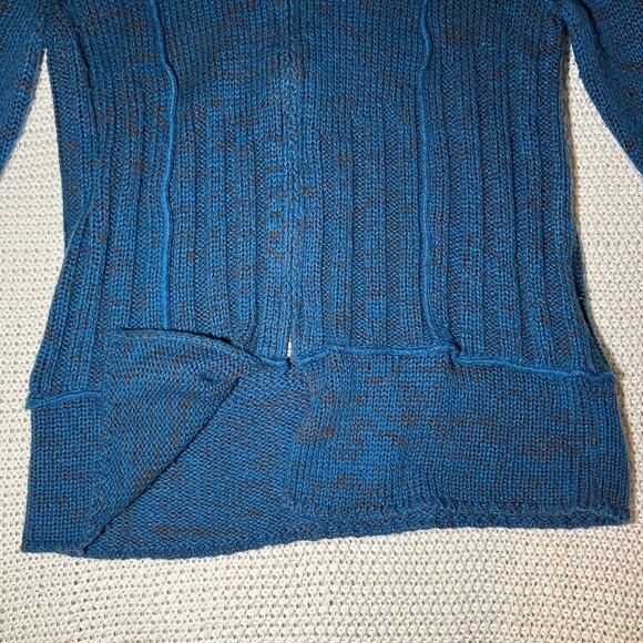 Cato Women's Medium Blue Zip-Up Knit Sweater Cardigan Grunge Whimsigoth Indie - Picture 5 of 8